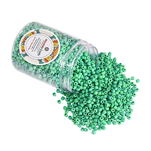 Image of Mandala Crafts 11 /0 Glass Seed Beads for Beadwork - 13000 Pcs 2mm Opaque Turquoise Round Small Rocaille Beads for Jewelry Making, Necklace Bracelet Earring Craft Supplies