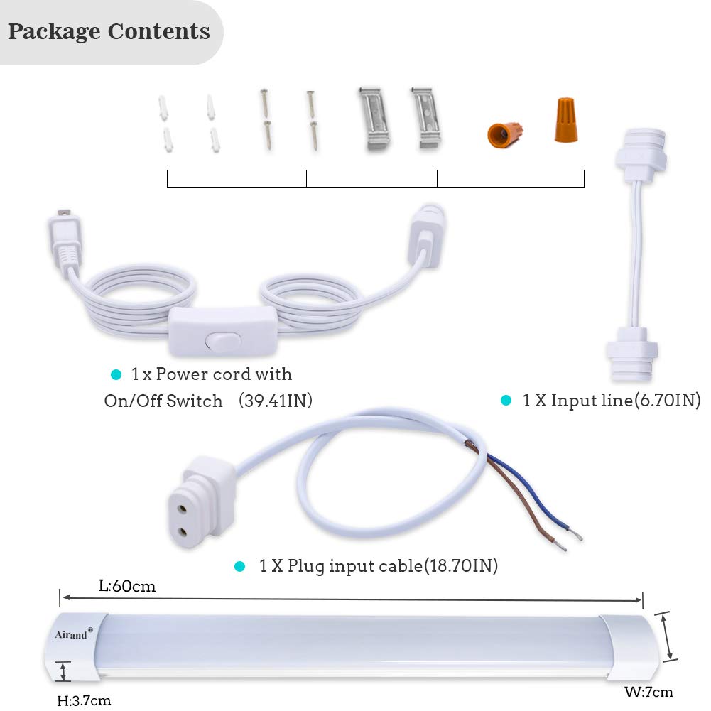 Buy Ceiling Lights LED Plug in Airand 2ft Flushmount LED Tube Light