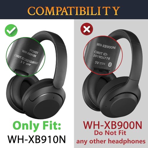 Image of SOULWIT Headband Side Cover Slider Outer & Inner for Sony WH-XB910, XB910N Extra Bass Noise Cancelling Headphones(Do Not Fit WH-XB900N), Replacement Head Band Repair Part Accessories Kit - Grey