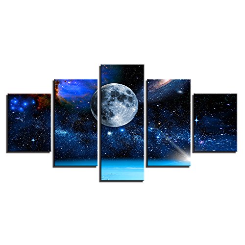 5D DIY Diamond Painting Kits,5Sets of Splicing Full Drill Cube Round Rhinestone Embroidery Cross Stitch Picture for Wall Decorations(Galax,37.5"X18"/95cmX45cm)