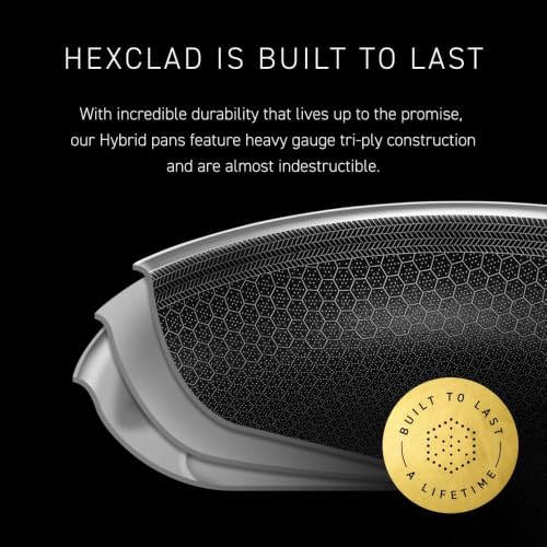 Image of HexClad 12 inch Hybrid Nonstick Wok & Lid, Induction-Ready, Dishwasher Safe