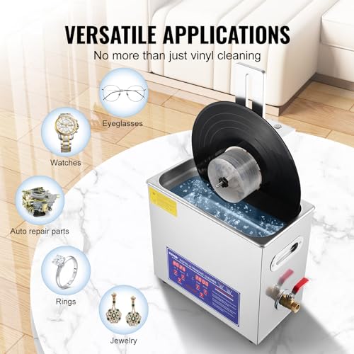 Vevor QXJHJPQX 6L Ultrasonic Cleaner, 6L Ultrasonic Vinyl Cleaner 7-12 Inch thumb #5