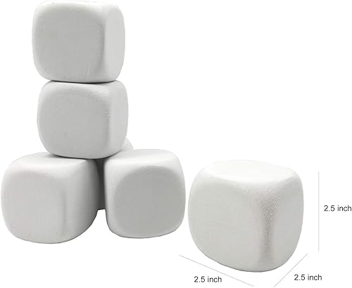 Miniatura 2 de Dados de espuma EVA blanca de 2.5 pulgadas para grafiti infantil, bloques de construcción, pintura creativa, suministros de fiesta, 12 unidades