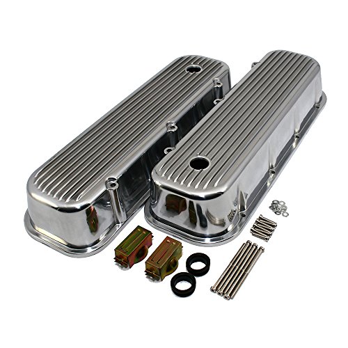 Assault Racing Products A8051-3 Big Block Chevy Finned Polished Aluminum Tall Valve Covers BBC 396 427 454