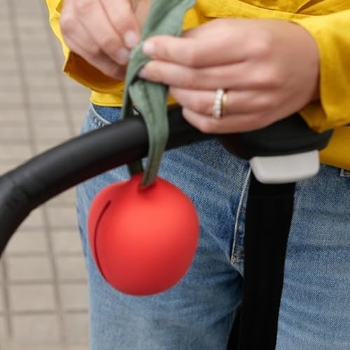 Oli & Carol Schnullerhalter Schnullerbox Etui Schnulleraufbewahrung Pepa der Apfel handgefertigt rot