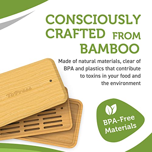 Bamboo Tofu Press, Built in Tofu Strainer and Drip Tray with Cheesecloth- Easily Remove Water from Tofu, Tofu Drainer, Fit for Tofu Size 16oz, Great Gift for Tofu Lover