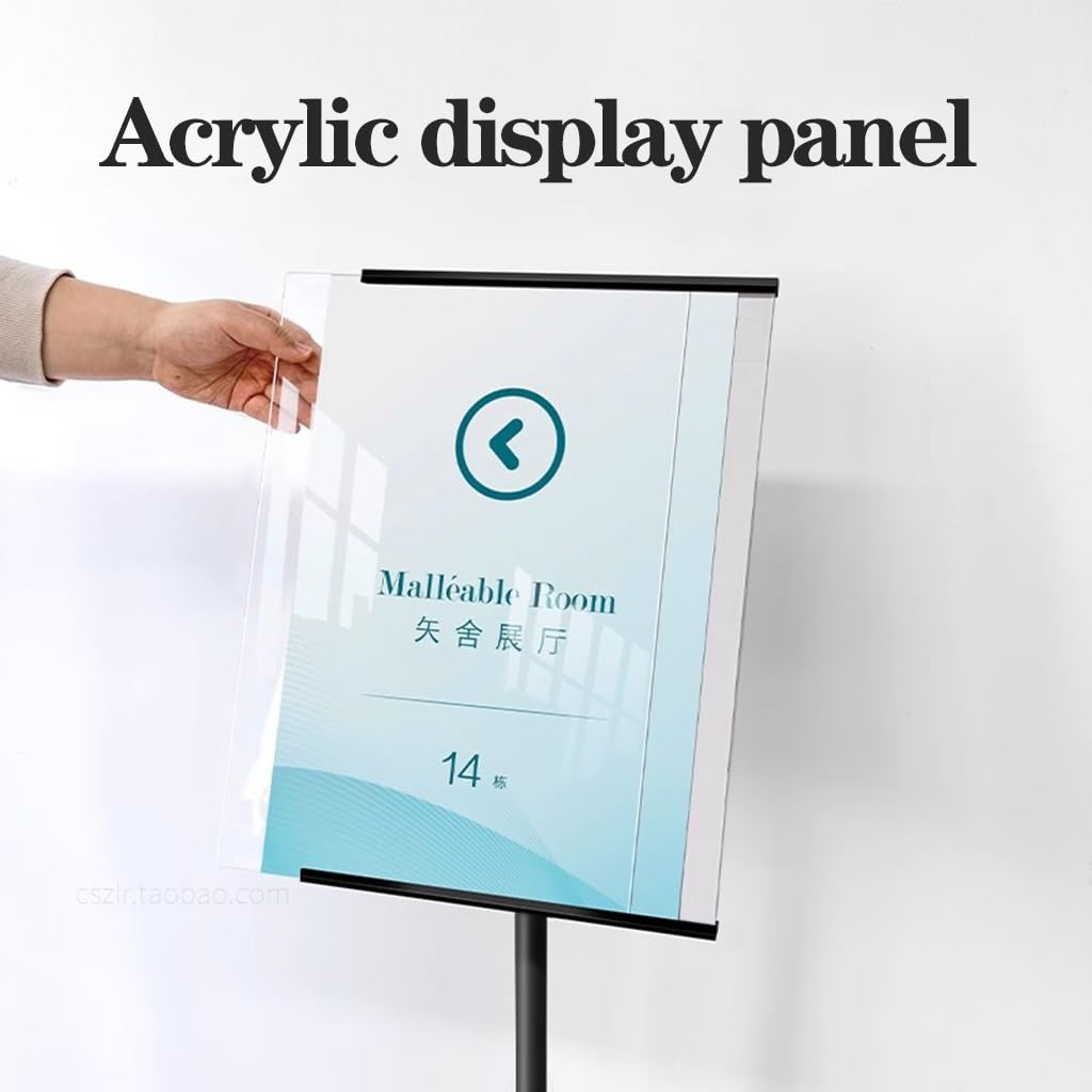 Soporte de acrílico para carteles, soporte de pie para carteles, soporte ajustable para carteles, soporte de señalización horizontal vertical para interiores y exteriores