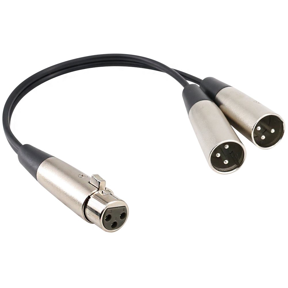 Yeung Qee XLR Splitter Cable 1 ft, 3 Pin XLR Female to Dual