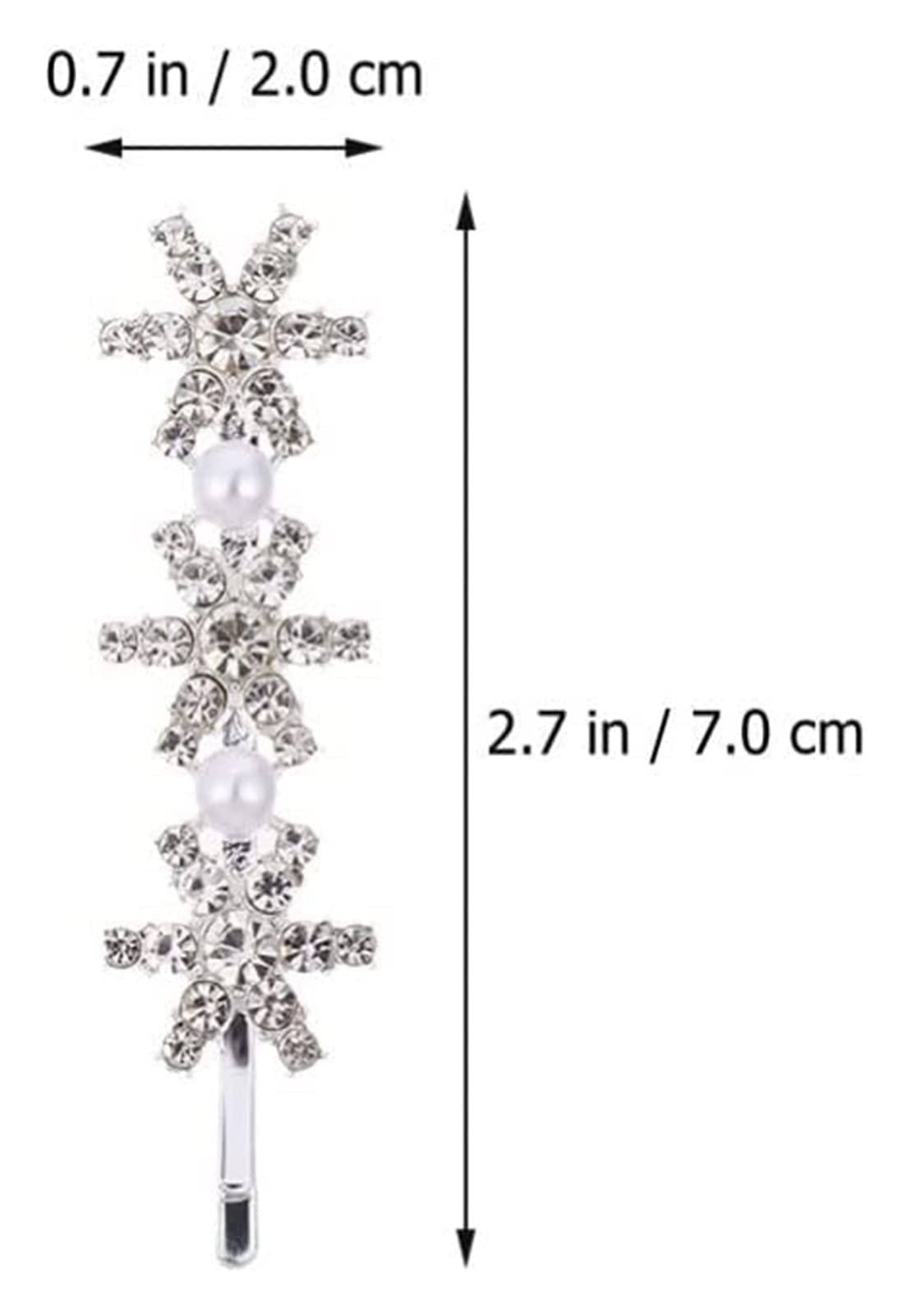 Accessori for capelli Sposa Pettine for capelli da sposa Fermagli for capelli in metallo 6 pezzi Fermagli for capelli con strass Lucido Natale Fiocco di neve Barrettes Perle di cristallo Copricapo da