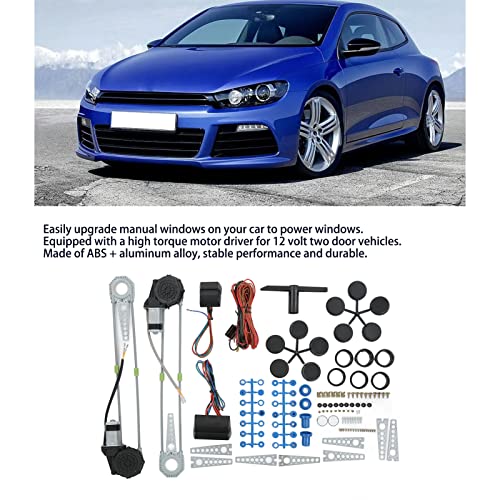 Image of Acouto Power Window Conversion Kit for 2 Door Pickup Truck Van SUV 12V Electric Power Window Roll Up Lifter Switch Conversion Kit Automotive Replacement Accessories