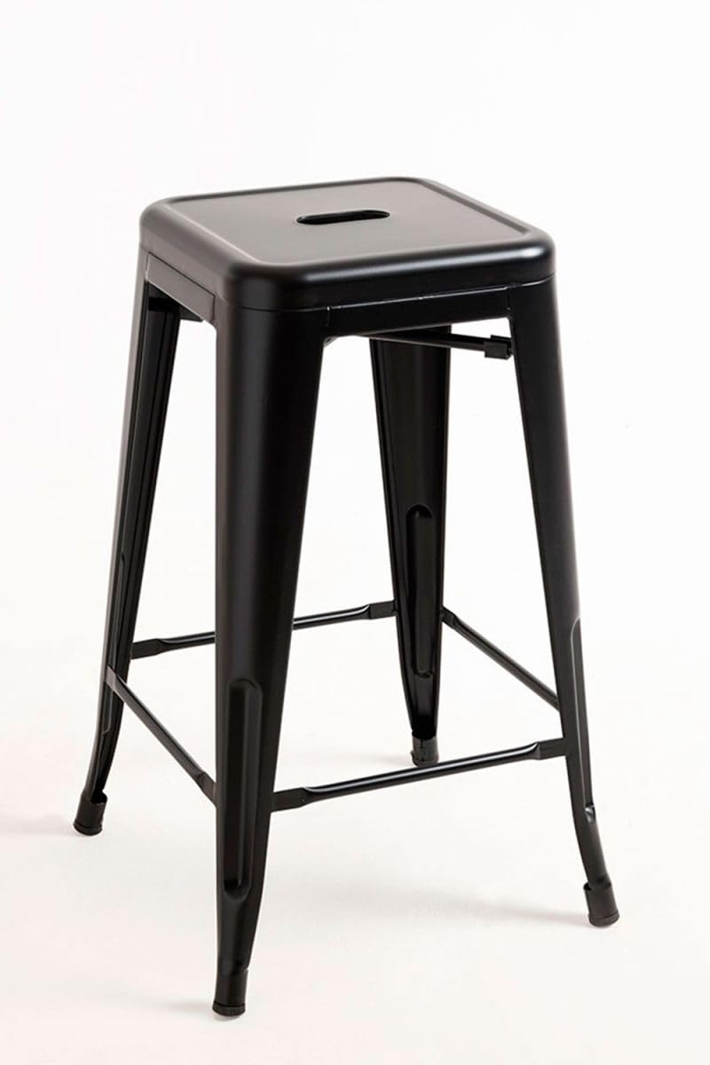 Regalos Miguel - Pack 2 Taburetes Torix Bajos 65 cm - Negro Mate
