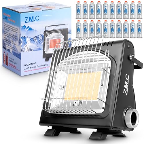 Z.M.C 2-in-1 Tragbare Gasheizung und Gaskocher + 20 Gaskartuschen 227g,...
