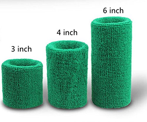 Mcolics 4' Inch Wrist Sweatband In 11 Athletic Cotton Wristbands Armbands (1 Pair) (Yellow) #TOP4
