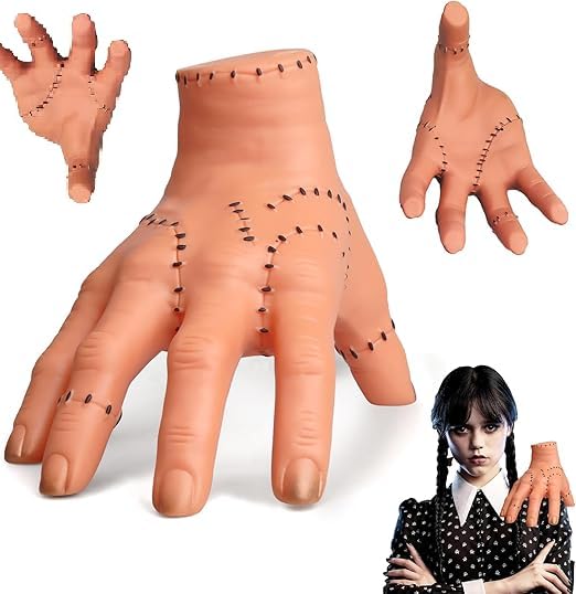 Huanmin Wednesday Family Thing Mãos, quarta-feira costura mão, mão assustadora para decoração de Halloween, acessórios de terror adequados para festas de Halloween e cosplay