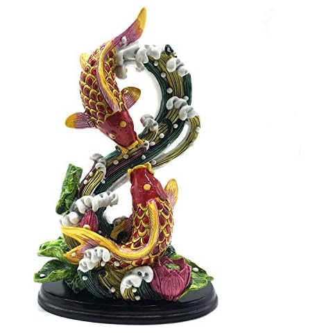 FUNSXBUG Chinese Feng Shui Fish Statue Feng Shui Decor Home Office Decoration Tabletop Decor Ornaments Good Lucky Gifts Cover