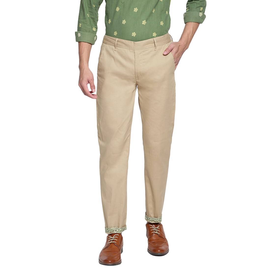 Fabindia Men's Regular Pants (102443901_Beige