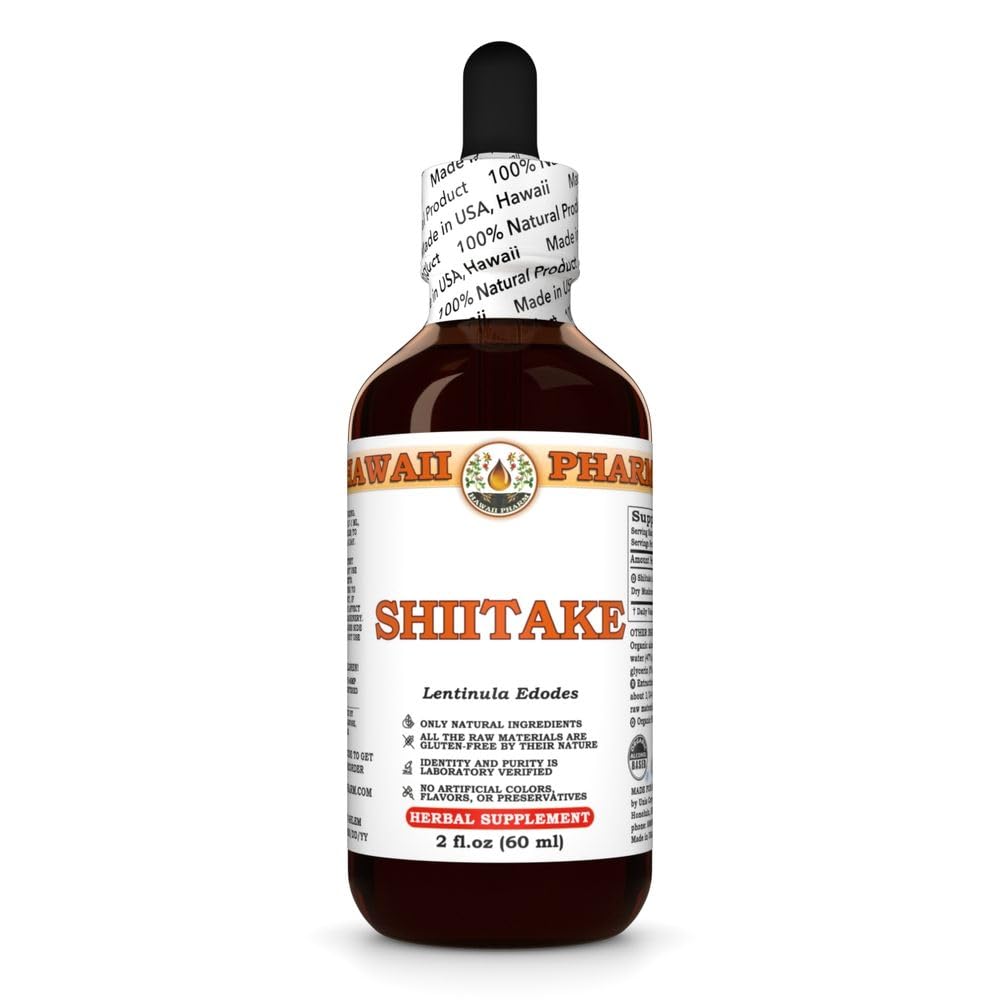 Shiitake (Lentinula Edodes) Dry Mushroom Tincture, All Natural, Vegan, Pure Liquid Extract - 2 fl.oz