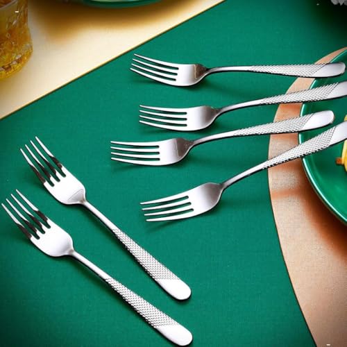 Image of Stainless Steel Dinner Forks Set, Ideal for Home, Kitchen or Restaurant, Heavy Duty and Mirror Polishing Cutlery Forks Set, Dishwasher Safe & Everyday Use (12 Pcs Small Fork, Silver)