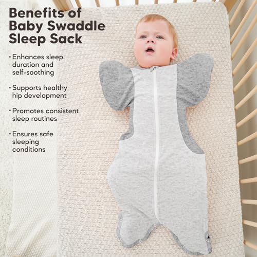 Image of Susurration 2-Pack Baby Swaddle Sleep Sacks - Swaddles for Newborns, Infant 0-3 Months, Baby Girls, Boys, Soft & Snug Newborn Sleep Sack, Nursery Swaddling Blankets(0-1M, 5-8lb)