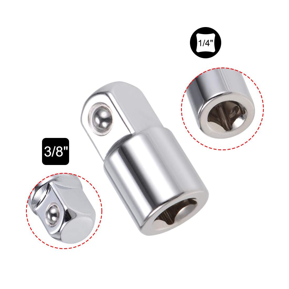 TOP-VIGOR 3Pcs 1/4 Inch Female to 3/8 Inch Male Socket Adapter - Image 3