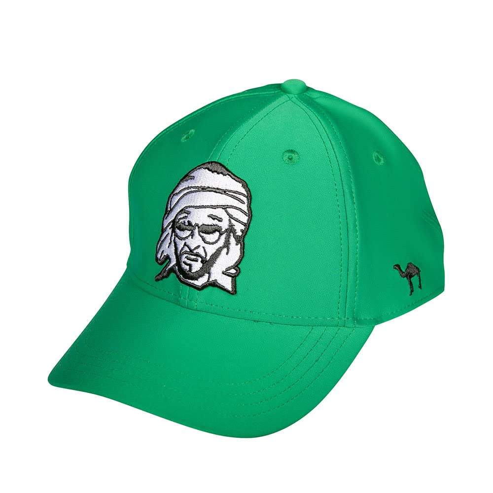HH Sheikh Zayed Cap - Flexi Fit Cap With Close Back (L-XL, GREEN WITH BLACK WHITE LOGO)