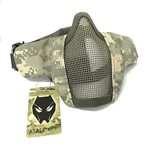 ATAIRSOFTAdjustable Tactical Half Face Mesh Mask Airsoft Lower Face Protective Mask