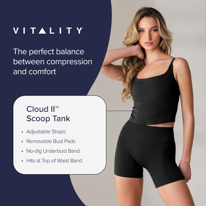 Vitality Cloud II Women’s Scoop Tank – Athletic Workout Tank, Medium Compression, Breathable Fabric, Perfect for Yoga and Gym2