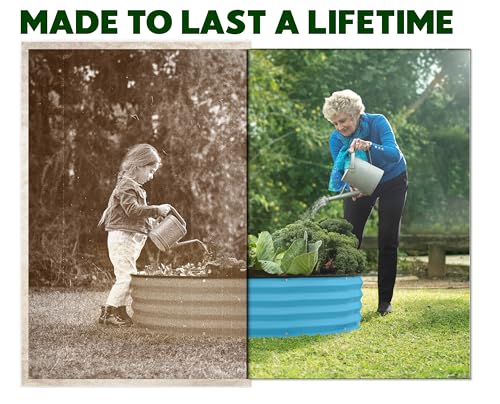 Round-Galvanized-Raised-Garden-Bed-441-ft-2-Pack-Galvanized-Raised-Garden-Beds-Outdoor-for-Gardening-Vegetables-Flowers-Patented-Tool-Free-Design-Round-Planter-Teal Round Galvanized Raised Garden Bed 441 ft 2 Pack Galvanized Raised Garden Beds Outdoor for Gardening Vegetables Flowers Patented Tool Free Design Round Planter Teal