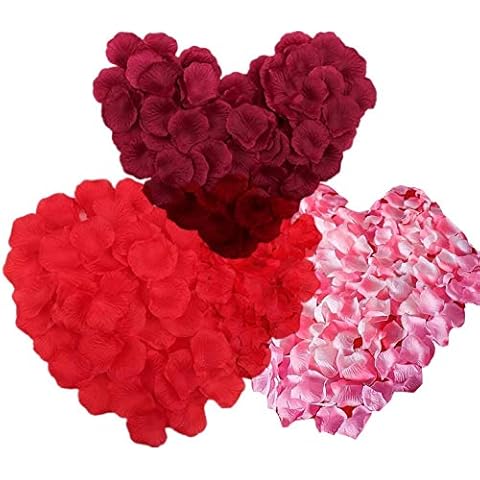 AIYANG 1800 Pieces Assorted Rose Petals Confetti Silk Flower Petals Romantic Artificial Rose Petals Decoration for Weddings Party Birthday Valentine's Day Cover