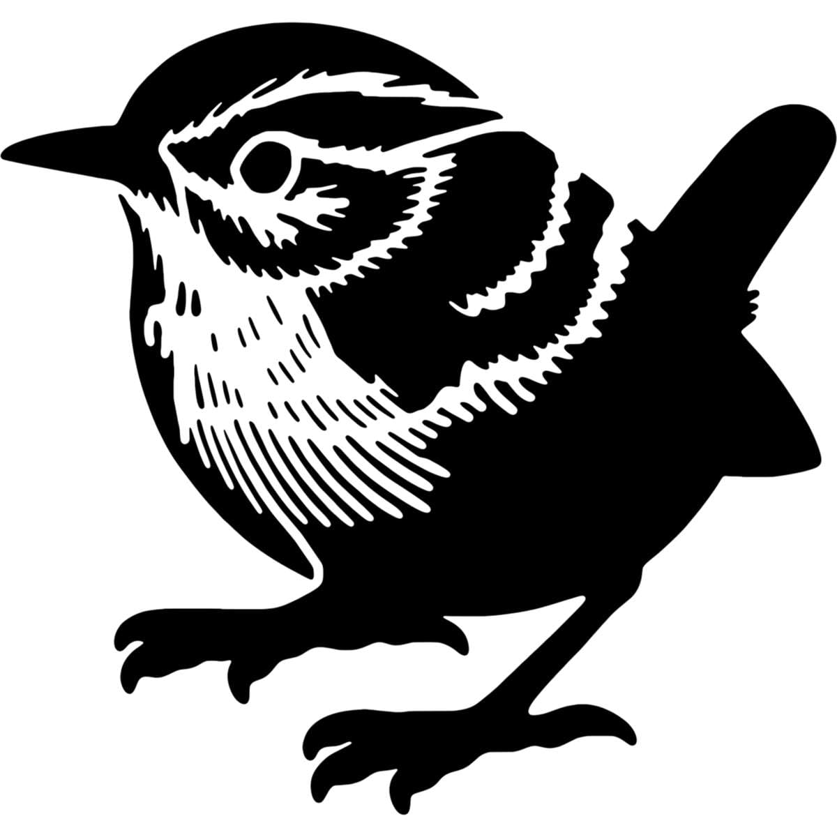 Azeeda 'Wren Bird' Reusable Stencil – Durable Decorative Template for Painting and Spraying on Walls, Tiles, Wood, Fabric & Craft Projects - XXL (A2) (WS00075362)