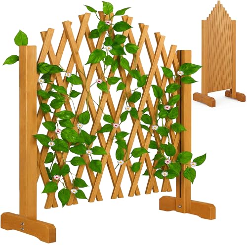 Treillage Jardin 180x107cm Support Plantes grimpantes en Bois Brise-Vue Pliable Clôture de Jardin Treillis Extensible