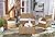 SAFAVIEH Outdoor Collection Bandele Natural/White Cushion 4-Piece Conversation Patio Set PAT7506D