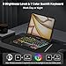 Uminy iPad Keyboard Case for 2024 M4 iPad Pro 11 inch, Magic Wireless Keyboard with Trackpad 7 Color Backlit, 360° Rotating Stand Transparent Protective Cover with Pencil Holder (Black)
