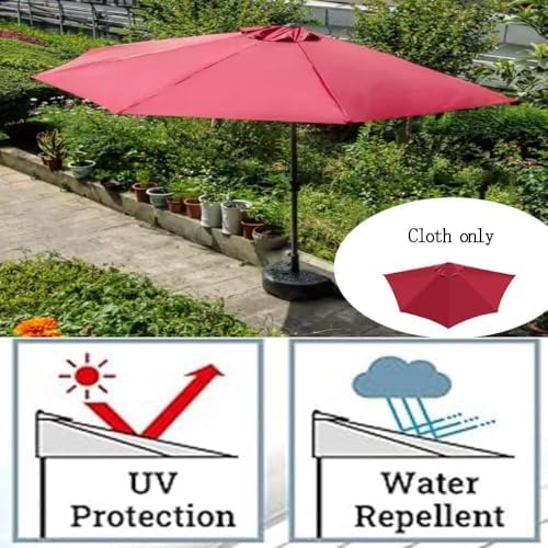 9FT Half Umbrella Replacement Canopy - Outdoor Patio Umbrella Cloth for 5 Ribs, Half Round Parasol Cover, Durable Waterproof Canopy for Garden, Deck & Balcony
