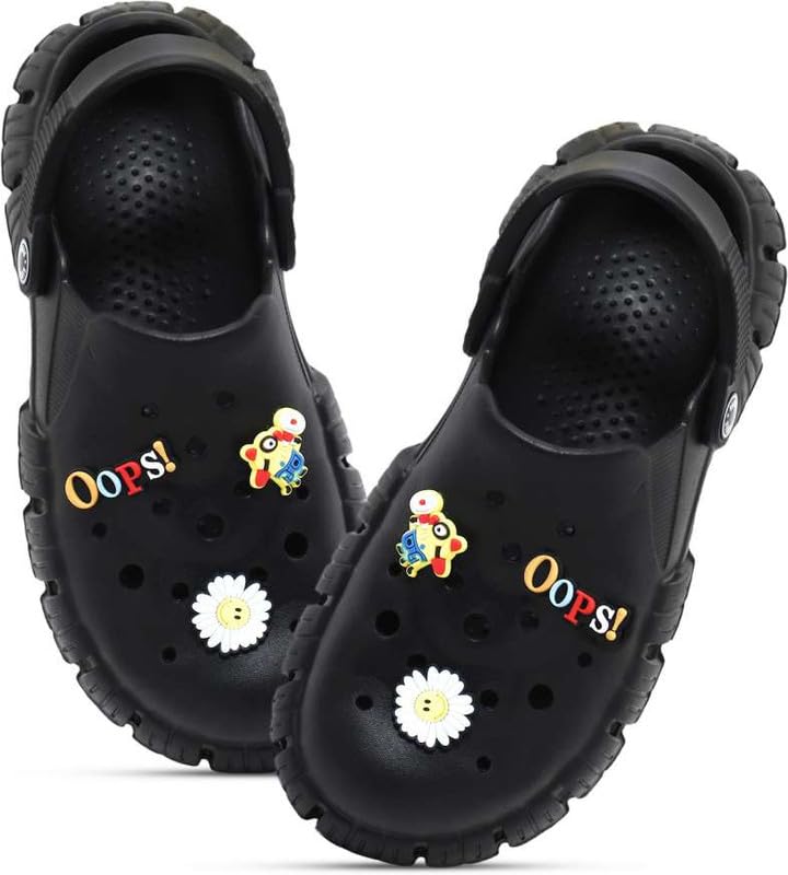 Image of Unisex Kids Clogs Soft Anti Skid Mules Sandals with Adjustable Back Strap Indoor & Outdoor Slipper for Boys & Girls Everyday Use Waterproof Jibbex Slides