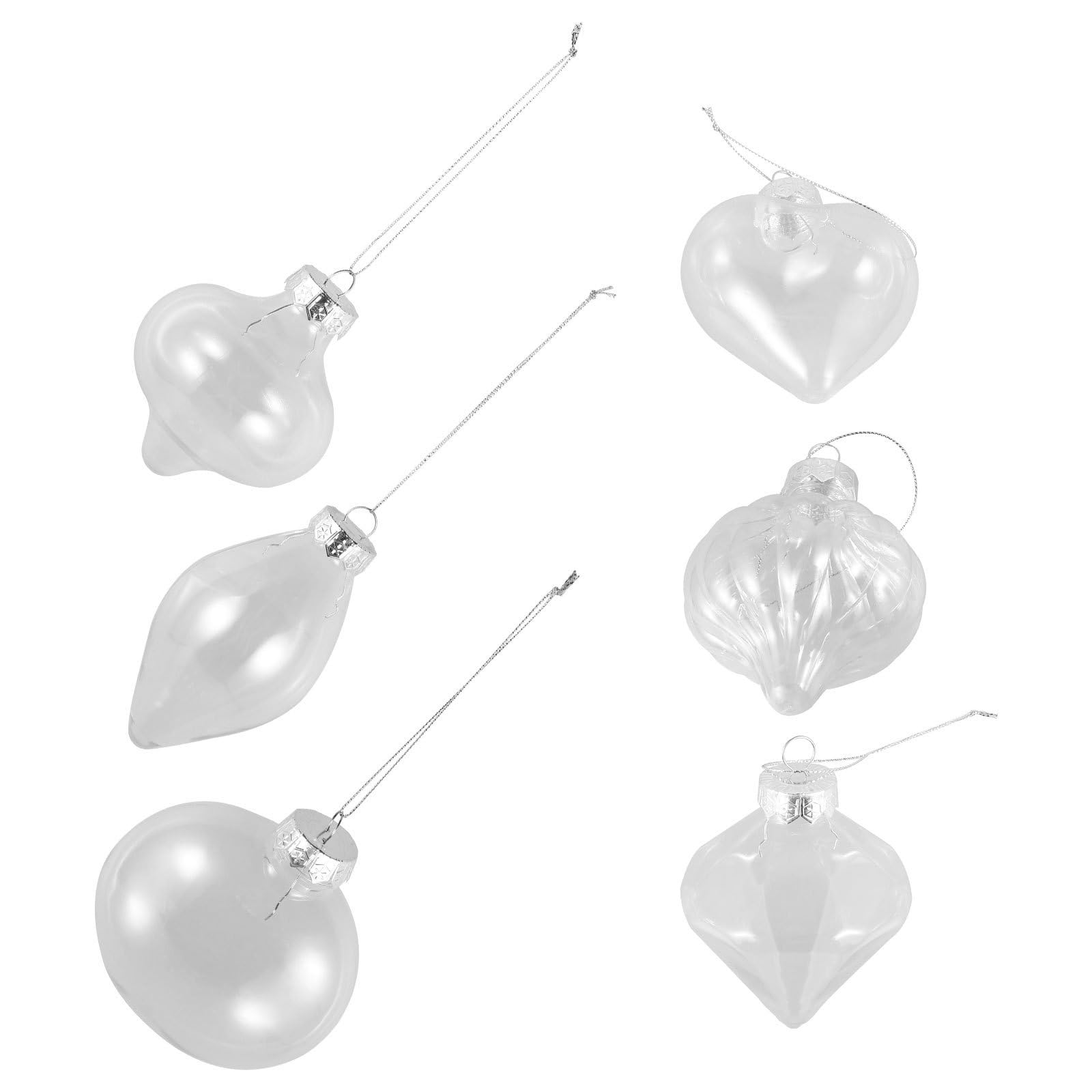 Abaodam 5 Pièces Boules Décoratives Transparentes en Plastique Pet Légères D'ampoule Ficelle Suspendue pour Décorations Festives de Noël Élégantes et Faciles à Accrocher