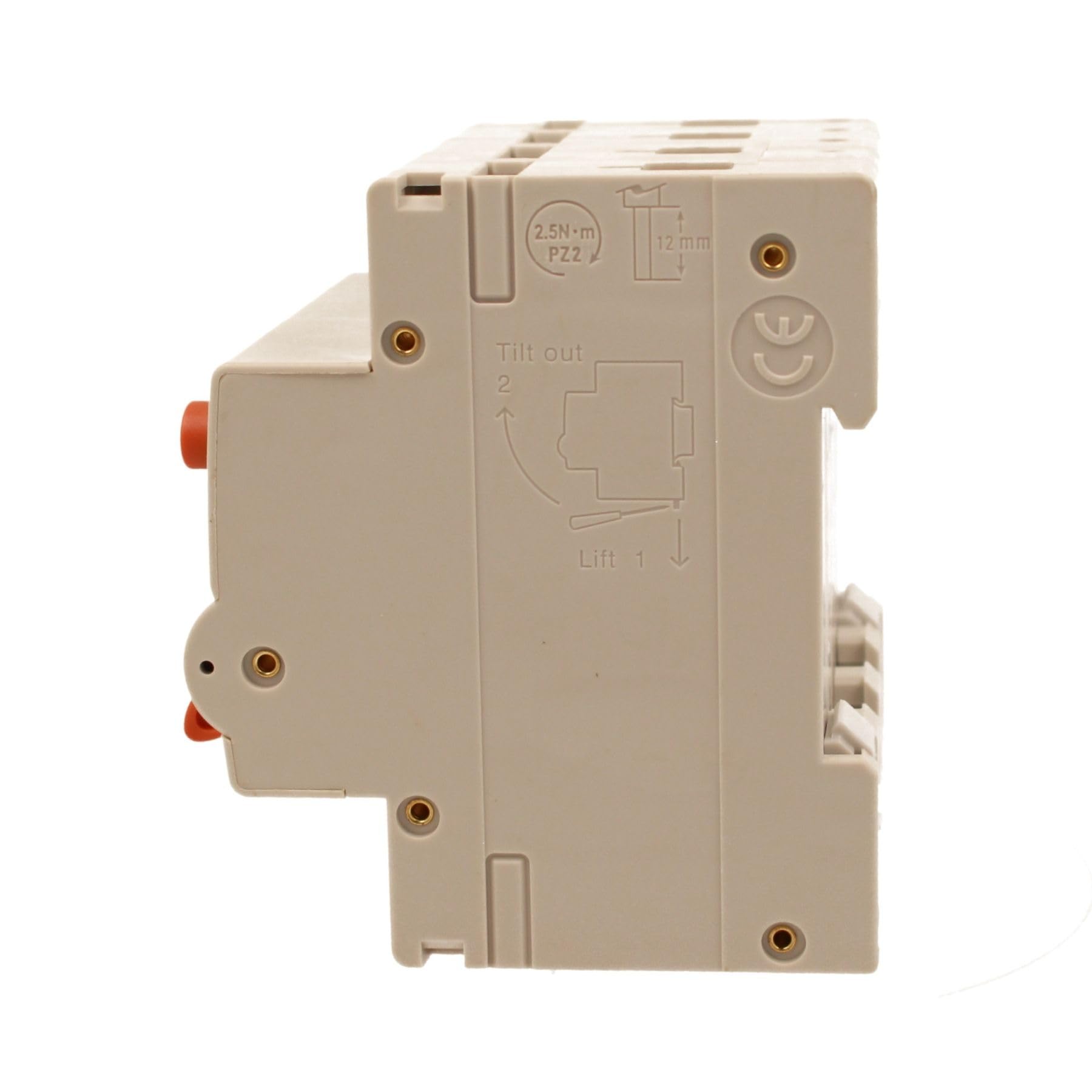 Interrupteur différentiel magnétothermique triphasé 380 V type A 300 mA 32 A C32, 4P véritable (NO 3P+N), courbe C 6 kA, double levier avec diagnostic visuel, 4 modules DIN, série PL8M4