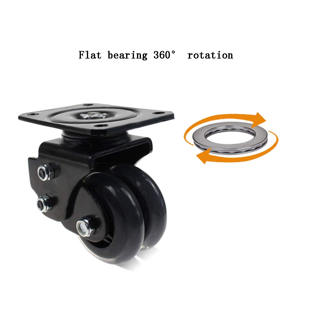 N / A Rotelle con, Ruote con Bloccaggio A 360 Gradi, Ruote CN Piastra Orientabile, Doppio Cuscinetto A Sfere con Rotelle, Ruote con Rotelle per Sedia ca Ufficio(Size:3in)