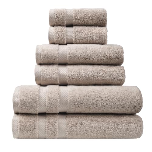 La mejor selección de Baño beige los preferidos por los clientes. 41 SOFE H&L - Juego de 6 toallas de baño de algodón turco de lujo, 2 toallas de baño, 2 toallas de mano, 2 paños de lavado, arena, gruesas, de primera calidad, suaves, duraderas,...