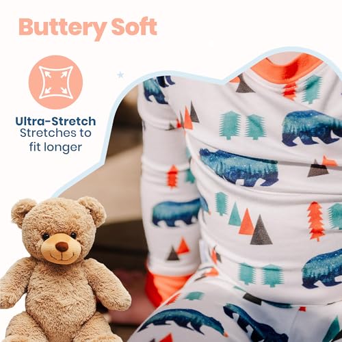 Sensory Friendly Boys Pajamas - Two Piece Viscose from Bamboo Pajamas for Kids - Styled by Kardashians - Cozy Cubs Pjs4