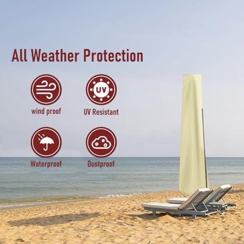 Vainlley YG-010 Patio Umbrella Cover Outdoor Umbrella Cover With Rod Waterproof Durable 420D Polyester Fabric Patio Parasol Umbrella Cover thumb #5