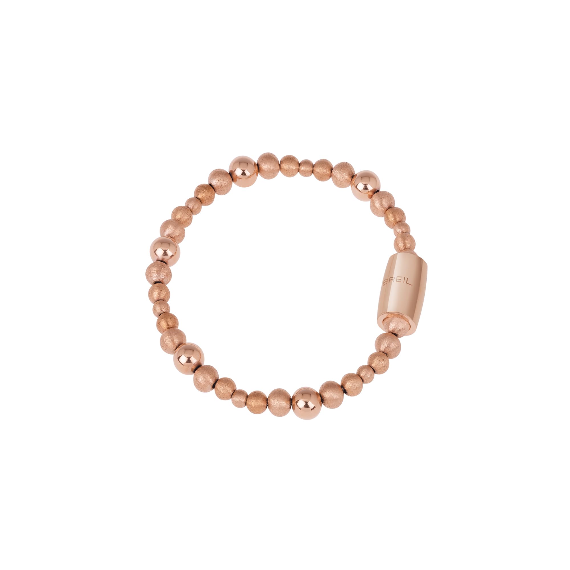 Breil, Collezione Magnetica, Bracciale Small Sun, In Acciaio Ip Rose, Con Piccole Sfere In Doppia Finitura Diamantata E Lucida, Pratica Chiusura Con Magnete, Colore Rose Gold, Misura 19 Cm-image