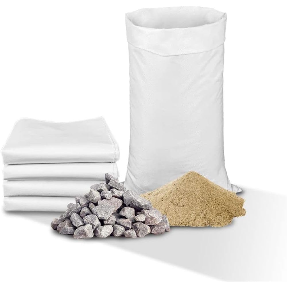 Sac à Gravas 80 Litres En Polypropylène Tissé | 55x95 Cm, Indéchirable, Réutilisable - Pour Chantier, Stockage, Barrage Anti-inondation