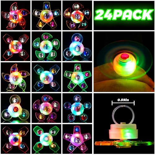 Mikulala 24 Stück Leuchtende Ringe Partygeschenk für Kinder Leuchtringe Leuchtspielzeug im Dunkeln Partyzubehör als Deko Ornament für Graduierung Weihnachten Geburtstag Gastgeschenke