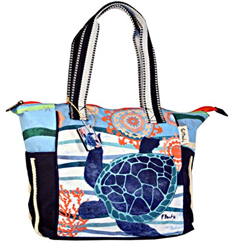 Dominion Seaside Treasures Blue Turtle Shoulder Tote Bag