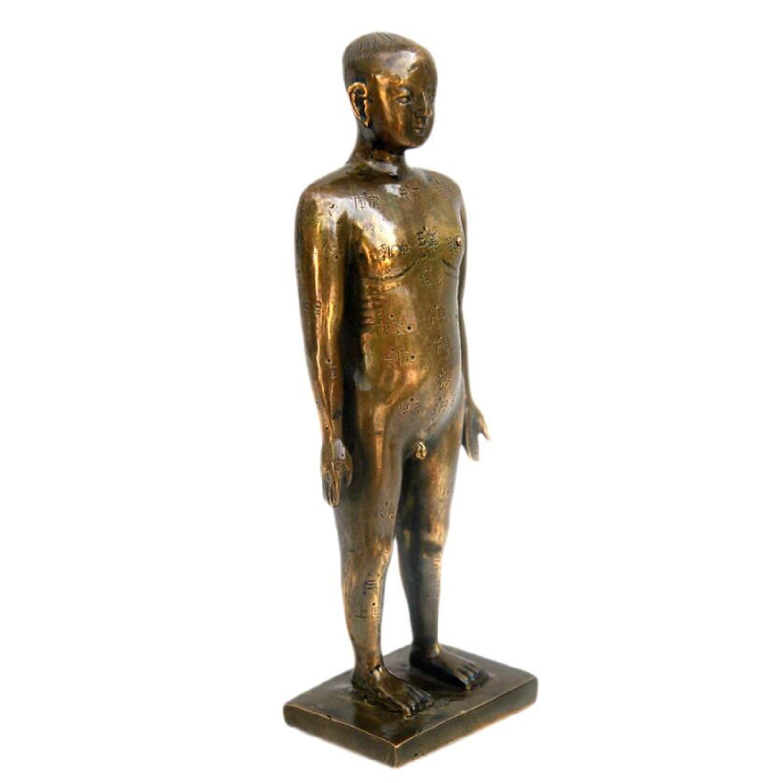 Menschliche Akupunktur Modell Reines Kupfer Alte Chinesische Medizin Akupunktur Bronze Männliche Ornamente Meridian Akupunktur Punkt Mannequin,Bronze,23cm