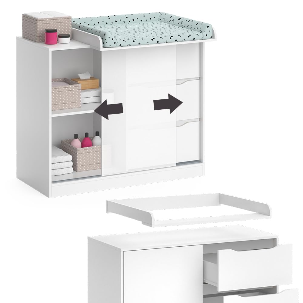 Vicco Commode à Langer Ruben, Blanc, 113x93cm