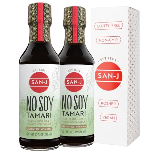 San-J - No Soy Tamari - Specially Brewed Soy Sauce Alternative - 10 oz. Bottles - 2 Pack