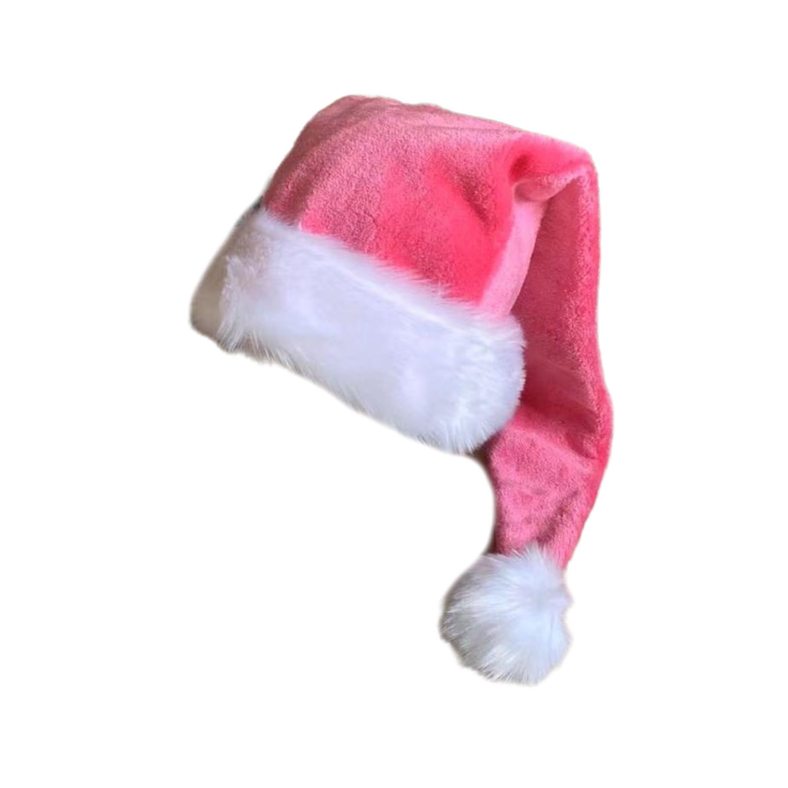 Buxuaaaa Santa Hat Thicken Plush for Holiday Comfort Liner Christmas New Year Symbol Cap with White Brim Adult Santa Hat