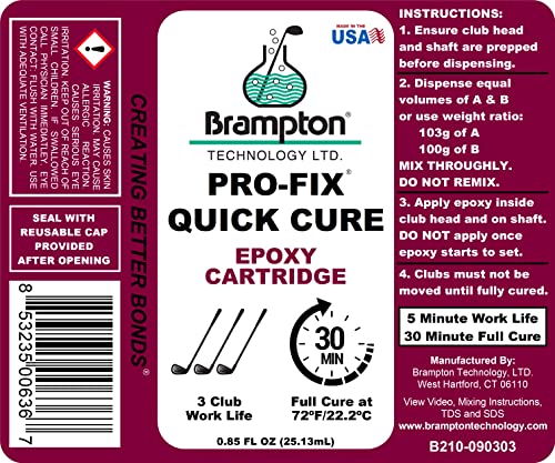 Brampton Technology, Ltd. Brampton Pro-Fix Quick Cure Golf Epoxy - 30 Minute Golf Club Repair - Golf Epoxy For All Golf Shafts, Golf Heads, Drivers thumb #4